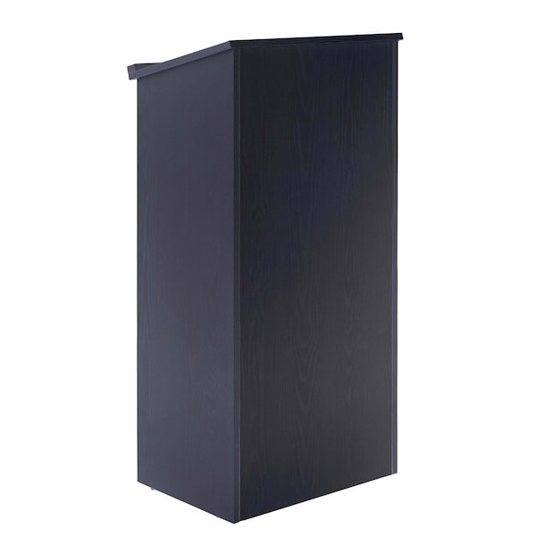 Adiroffice Wood Floor Standing Desk Podium Lectern with Shelf, Black Finish Wood ADI661-01-BLK-MK - main